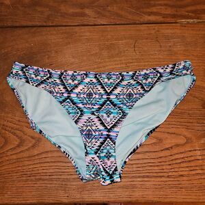 NOBO Vibrant Teal Print Bikini Bottom Juniors Size 11-13 Swimwear